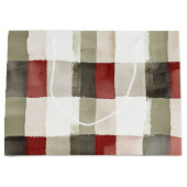 Pine Green Ivory Red Stripes Weihnachten Große Geschenktüte (Vorderseite)