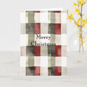 Pine Green Ivory Red Stripes Weihnachten Karte (Gelbe Blume)