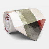 Pine Green Ivory Red Stripes Weihnachten Krawatte (Gerollt)