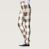 Pine Green Ivory Red Stripes Weihnachten Leggings (Links)