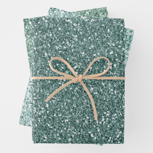 Pine Green Mint Glitzer Geschenkpapier Set (Beispiel)