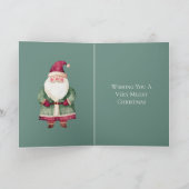 Pine Green Red MerChristmas Santa Karte (Innenseite)