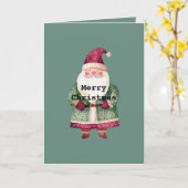 Pine Green Red MerChristmas Santa Karte (Gelbe Blume)