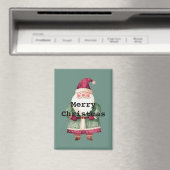 Pine Green Red MerChristmas Santa Magnet (In Situ (Geschirrspüler))