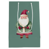 Pine Green Red MerChristmas Santa Mittlere Geschenktüte (Rückseite)