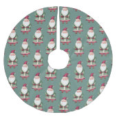 Pine Green Red MerChristmas Santa Polyester Weihnachtsbaumdecke (Vorderseite)