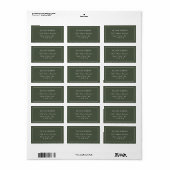 Pine Green Simple Modern Return Address Label Adressaufkleber (Vorne)