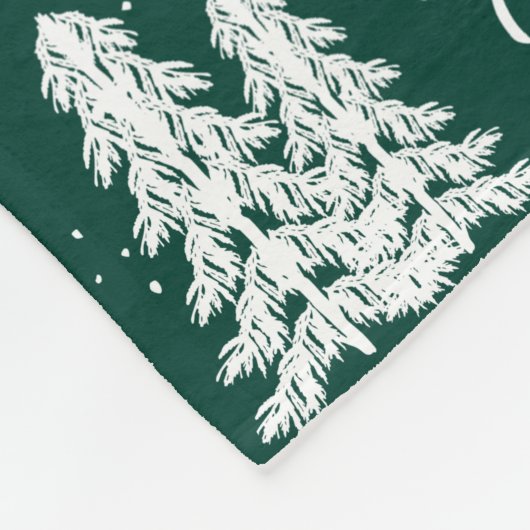 Pine Green Snowy Weihnachtsbaume Urlaub Fleecedecke (Ecke)