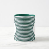 Pine Green Stripe Monogramm Tasse (Zentrum)