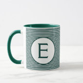 Pine Green Stripe Monogramm Tasse (Links)