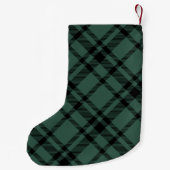 Pine Green Tartan Karierter Personalisierter Name Kleiner Weihnachtsstrumpf (Rückseite)