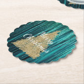 Pine Green Tinsel Gold Weihnachtsbaum Untersetzer (angewinkelt)