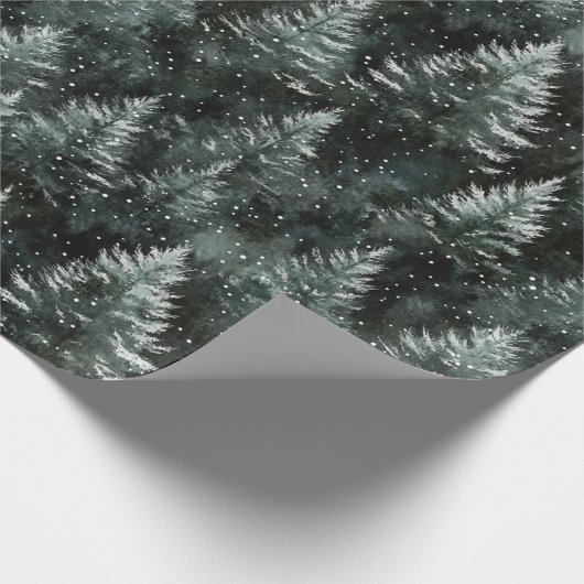 Pine Green Trees Christmas Geschenkpapier (Ecke)