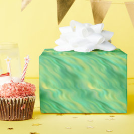 Pine Green Wavy Textur Geschenkpapier