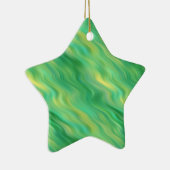 Pine Green Wavy Textur Keramik Ornament (Rechts)