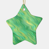 Pine Green Wavy Textur Keramik Ornament (Links)