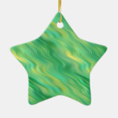 Pine Green Wavy Textur Keramik Ornament (Hinten)