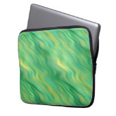 Pine Green Wavy Textur Laptopschutzhülle (Vorderseite Links)