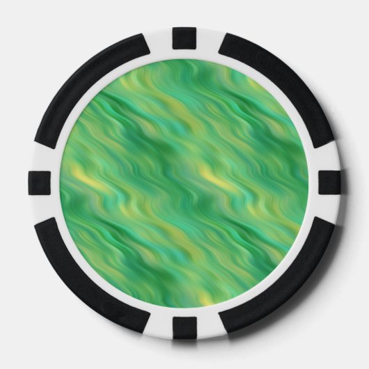 Pine Green Wavy Textur Pokerchips (Vorderseite)