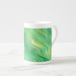 Pine Green Wavy Textur Porzellantasse