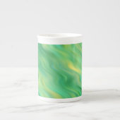 Pine Green Wavy Textur Porzellantasse (Vorderseite)