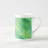 Pine Green Wavy Textur Porzellantasse (Rechts)