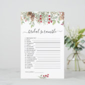 Pine Greenery Word Scramble Brautparty Game (Stehend Vorderseite)