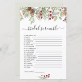 Pine Greenery Word Scramble Brautparty Game (Vorne/Hinten)