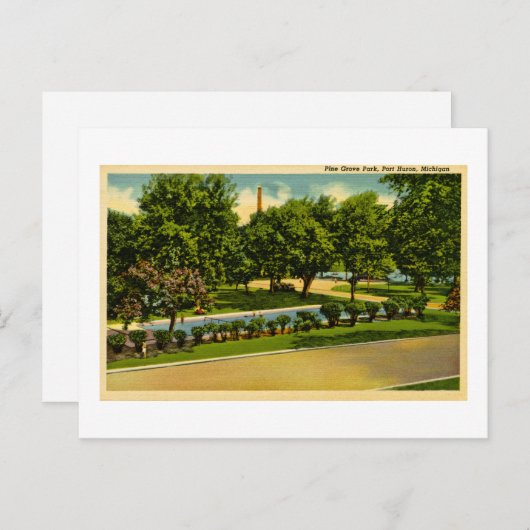 Pine Grove Park, Port Huron, Michigan Postkarte (Vorne/Hinten)