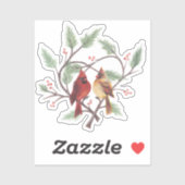 Pine Heart Kardinal Vinyl Sticker (Blatt)