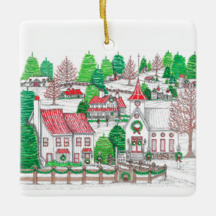 Pine Hill Village Keramikornament