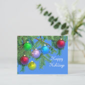 Pine Holiday auf der Blue Postcard Feiertagspostkarte (Stehend Vorderseite)