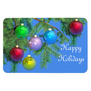Pine Holiday in Blue Magnet
