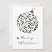 Pine Holly Wreath Business Weihnachtskarte (Vorderseite)