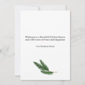 Pine Holly Wreath Business Weihnachtskarte (Rückseite)