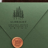 Pine Illustration & Individuelle Name Rücksendeadr Gummistempel