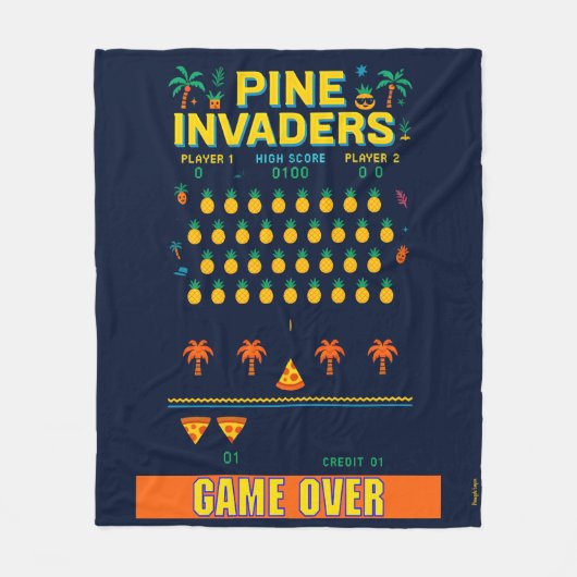 Pine Invaders Pineaple Empire Retro Games Series Fleecedecke (Vorderseite)