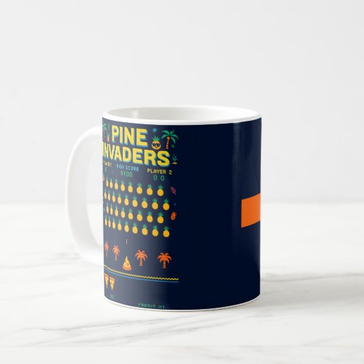 Pine Invaders Pineaple Empire Retro Games Series Kaffeetasse (Vorderseite Links)