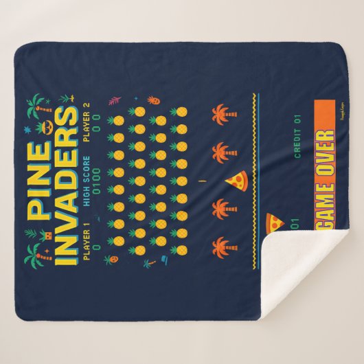 Pine Invaders Pineaple Empire Retro Games Series Sherpadecke (Vorderseite (Horizontal))