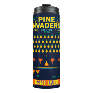 Pine Invaders Pineaple Empire Retro Games Series Thermosbecher