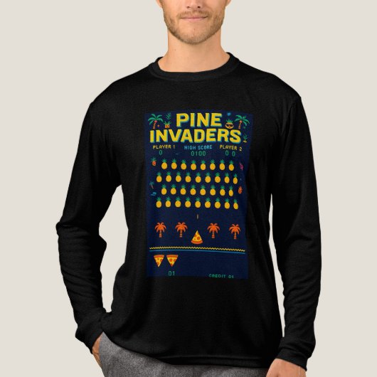 Pine Invaders Pineaple Empire Retro Games Series Tri-Blend Shirt (Vorderseite)