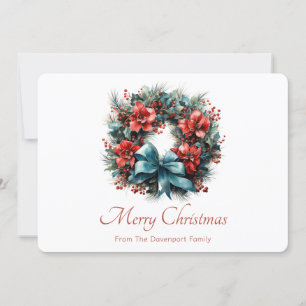 Pine Kreath mit Holly Christmas Feiertagskarte