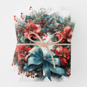 Pine Kreath mit Holly Christmas Geschenkpapier Set (Beispiel)