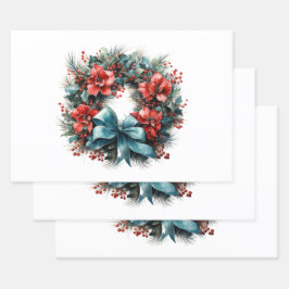 Pine Kreath mit Holly Christmas Geschenkpapier Set