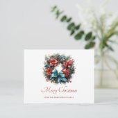 Pine Kreath mit Holly Christmas Holiday Feiertagspostkarte (Stehend Vorderseite)