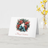 Pine Kreath mit Holly Christmas Karte (Gelbe Blume)