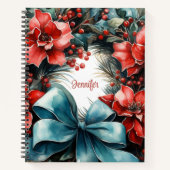 Pine Kreath mit Holly Christmas Notizblock (Vorderseite)