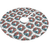 Pine Kreath mit Holly Christmas Pattern Polyester Weihnachtsbaumdecke (Schrägansicht)