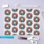 Pine Kreath mit Holly Christmas Pattern Seidenpapier (Handwerk)