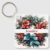Pine Kreath mit Holly Christmas Schlüsselanhänger (Vorderseite)